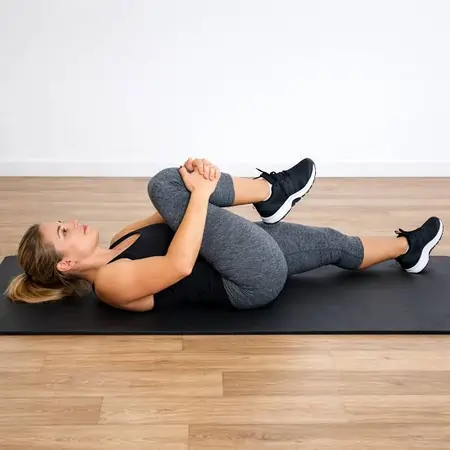 Knee-to-shoulder piriformis stretch