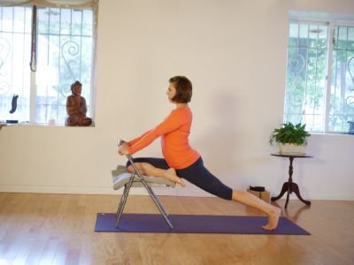 Chair-Supported Pigeon Pose (Piriformis Stretch)