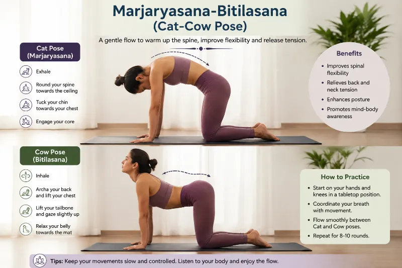 Marjaryasana-Bitilasana (Cat-Cow Pose)