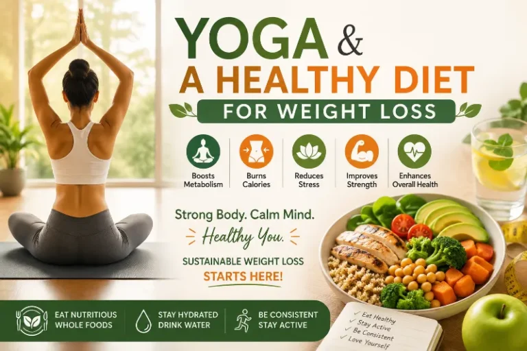 Yoga and a healthy diet for weight loss