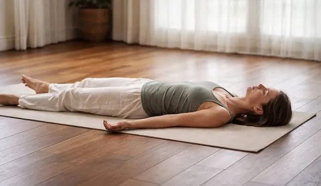 Shavasana in Apana Mudra