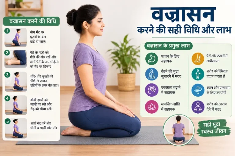 वज्रासन करने की सही विधि और लाभ