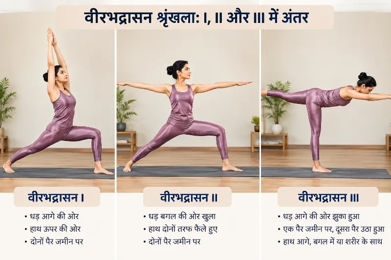 वीरभद्रासन I II III