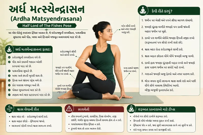 અર્ધ મત્સ્યેન્દ્રાસન (Ardha Matsyendrasana) – Half Lord of the Fishes Pose