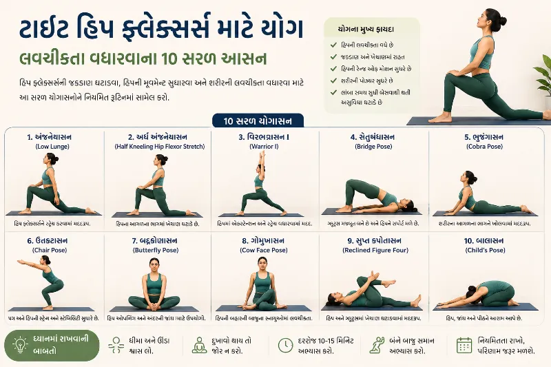 ટાઇટ હિપ ફ્લેક્સર્સ માટે યોગ
