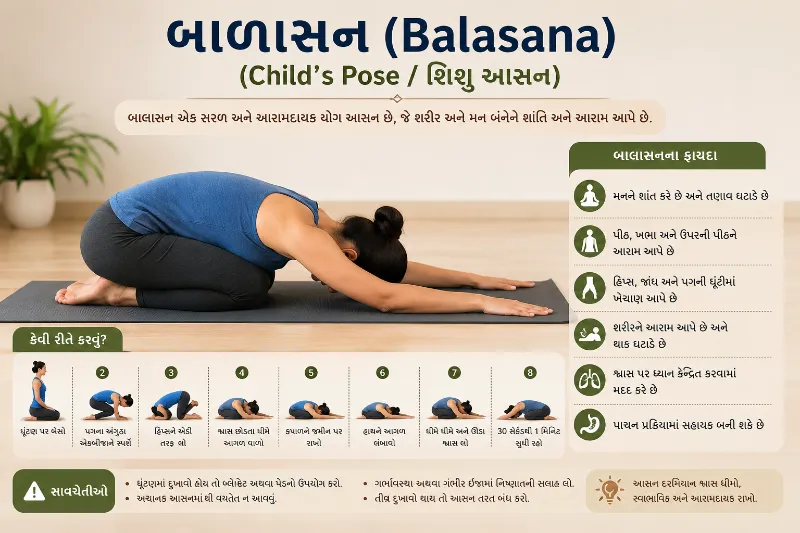 બાલાસન (Balasana Child’s Pose)
