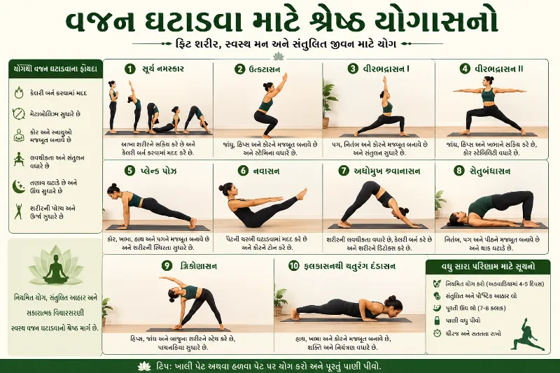 વજન ઘટાડવા માટે શ્રેષ્ઠ યોગાસનો