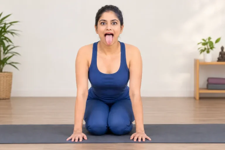 सिंहासन में जीभ और चेहरे की सही स्थिति