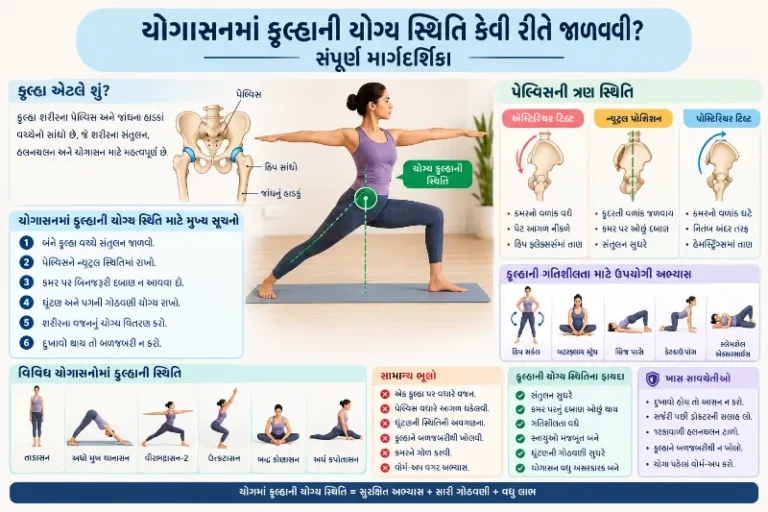 યોગાસનમાં કૂલ્હાની યોગ્ય સ્થિતિ
