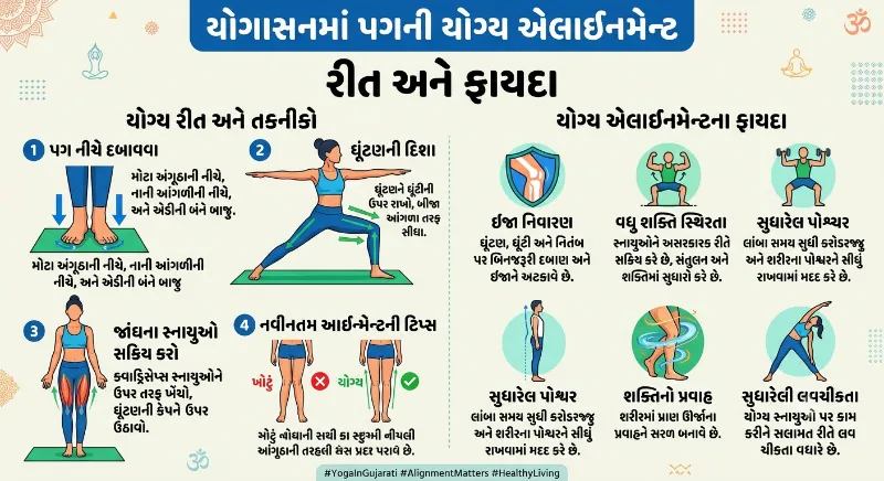 યોગાસનમાં પગની યોગ્ય એલાઇનમેન્ટ