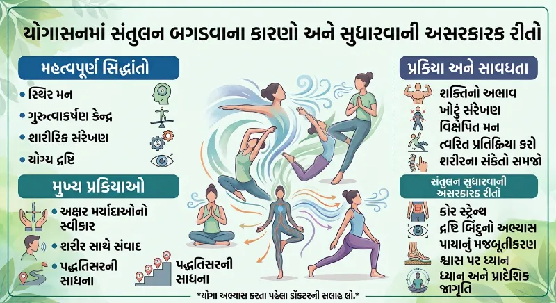 યોગાસનમાં સંતુલન બગડવાના સામાન્ય કારણો